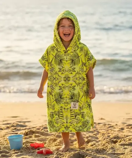 Girls’ Hooded Terry Poncho Lightplay | Vasiliki