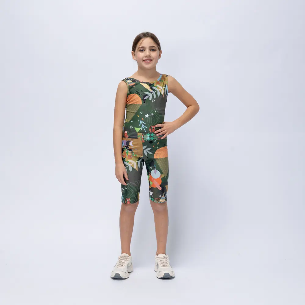 Girls’ Biker Short Green Rooted Vasiliki - 1