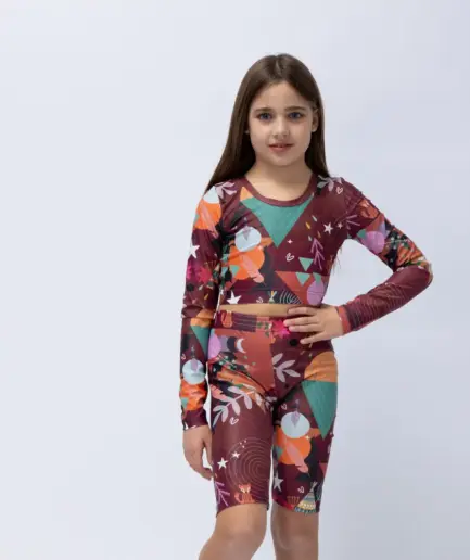 Girls’ Long Sleeve Crop Top Chocolate Rooted | Vasiliki