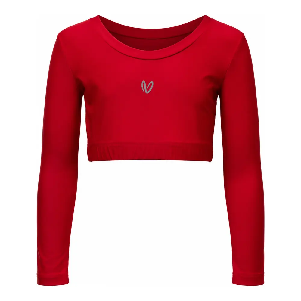 Girls’ Long Sleeve Crop Top Sporting Red Vasiliki - 1