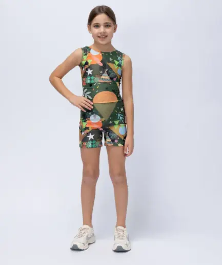 Girls’ Unitard Green Rooted | Vasiliki