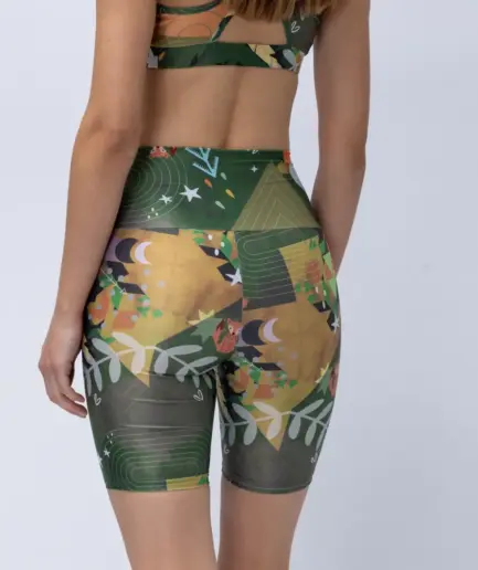 Women’s High-Waist Biker Short Green Rooted | Vasiliki
