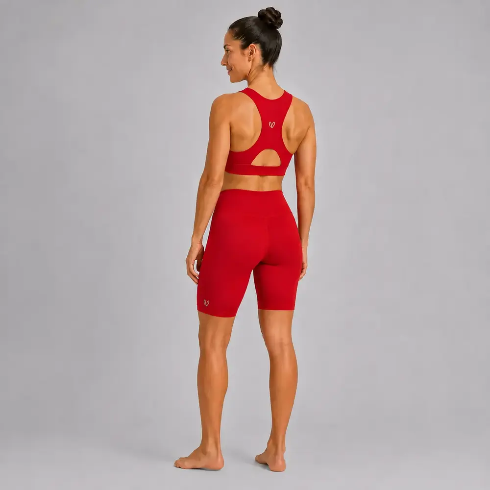 Womens-High-Waist-Biker-Short-Sporting-Red-Vasiliki-Lookbook-Rear-Three-Quarter-v2