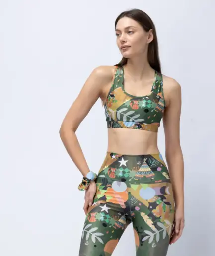 Women’s Sport Bra Green Rooted | Vasiliki
