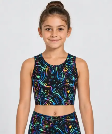 Girls’ Crop Top Rainbow Night | Vasiliki