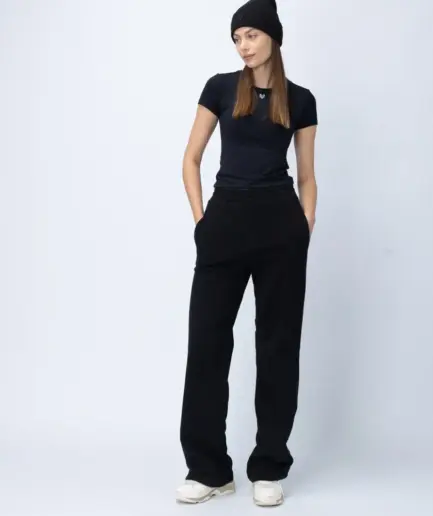Women’s Black Fleece Straight Leg Sweatpant | Vasiliki