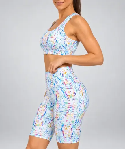 Women’s High-Waist Biker Short Rainbow Light | Vasiliki