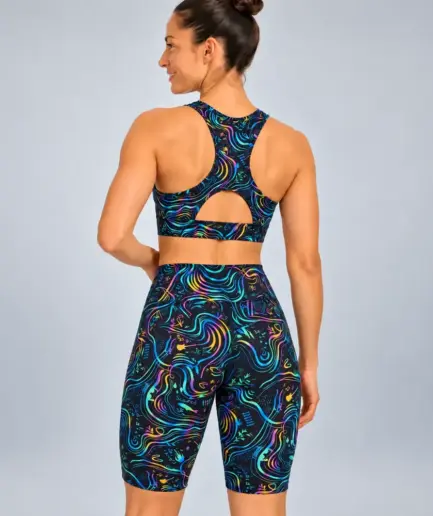 Women’s High-Waist Biker Short Rainbow Night | Vasiliki