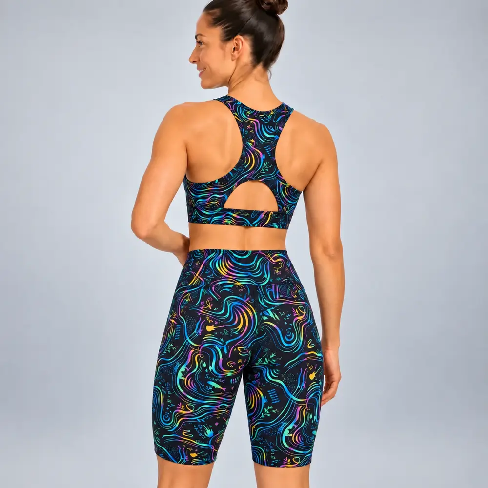 Women’s High-Waist Biker Short Rainbow Night Vasiliki 4