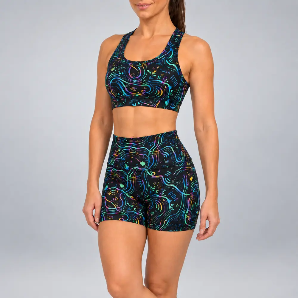 Women’s High-Waist Short Rainbow Night Vasiliki 3