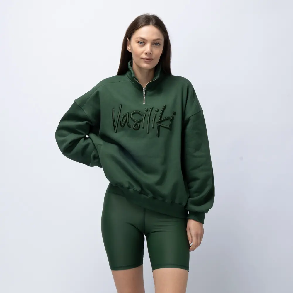 Women’s Pretender Fleece Half Zip Up Sweatshirt Vasiliki 1